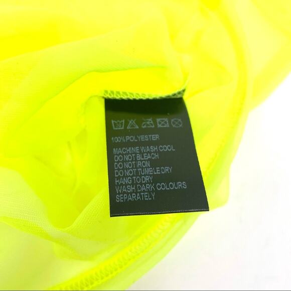 Emma & Sam Neon Yellow Short Sleeve Sheer Mesh Crop Top Women's Small MSRP $88 - Picture 8 of 8